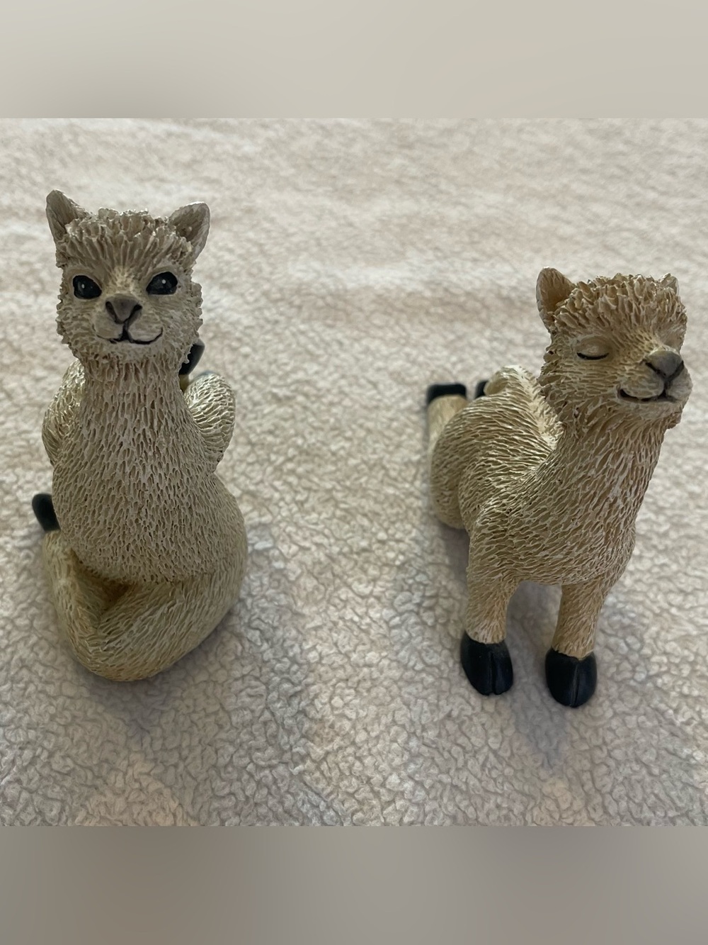 Set of 2 Resin Yoga Llama Alpaca Figurines Zen Decor